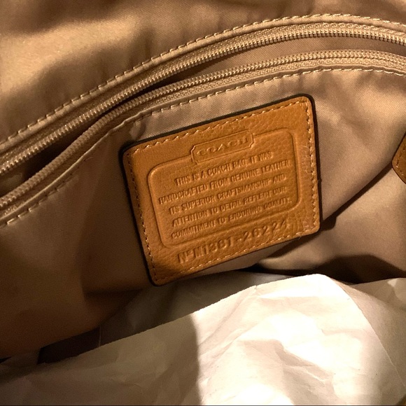 SOLD - COACH camel / tan colored satchel - Picture 3 of 12